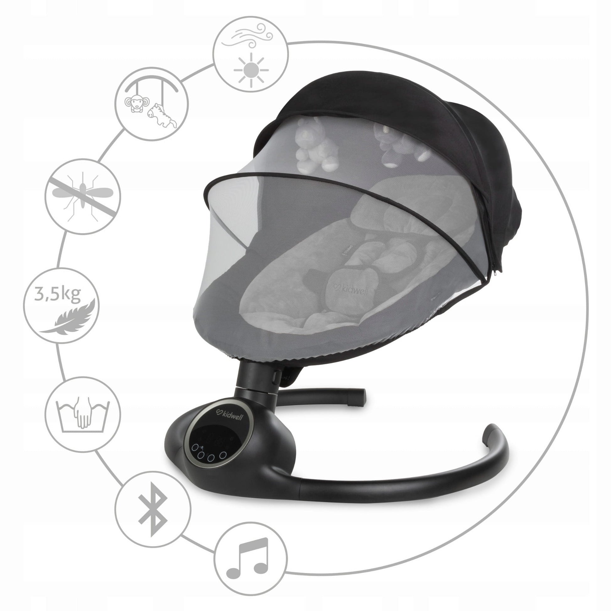Supama kėdutė „Kidwell Reve“ su Bluetooth funkcija.